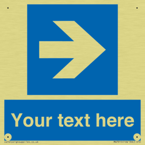 Custom Directional signage blue right arrow 